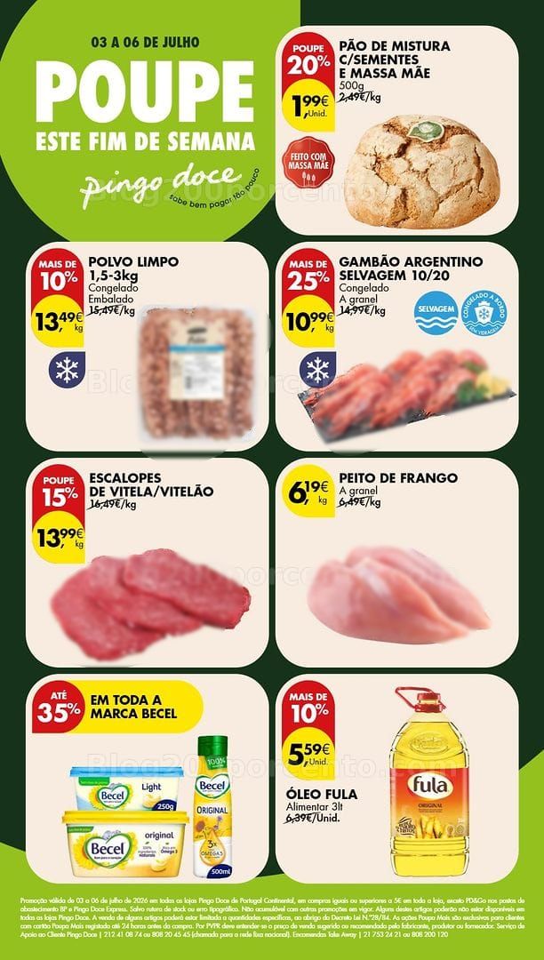 Antevisão Folheto PINGO DOCE Promoções Fim de Semana - 3 a 6 julho