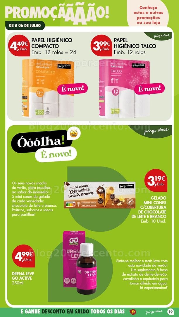 Antevisão Folheto PINGO DOCE Promoções Fim de Semana - 3 a 6 julho