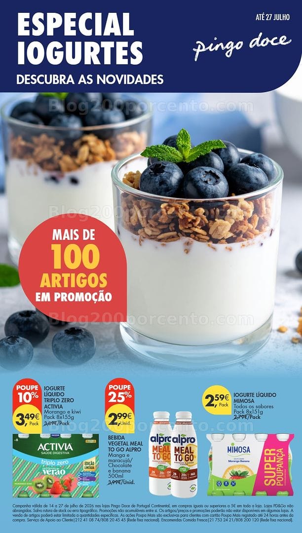 Antevisão Folheto PINGO DOCE Especial Iogurtes Promoções de 14 a 27 julho