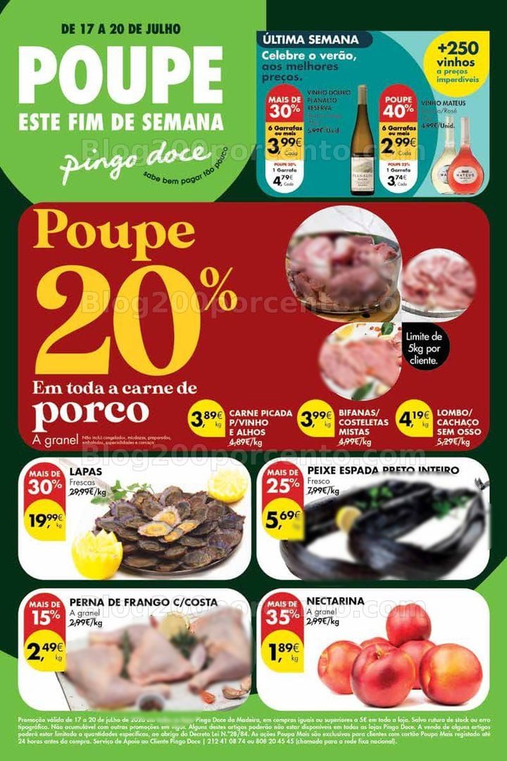 Antevisão Folheto PINGO DOCE Madeira Promoções de 17 a 20 julho