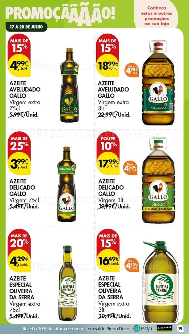 Antevisão Folheto PINGO DOCE Promoções Fim de Semana - 17 a 19 julho