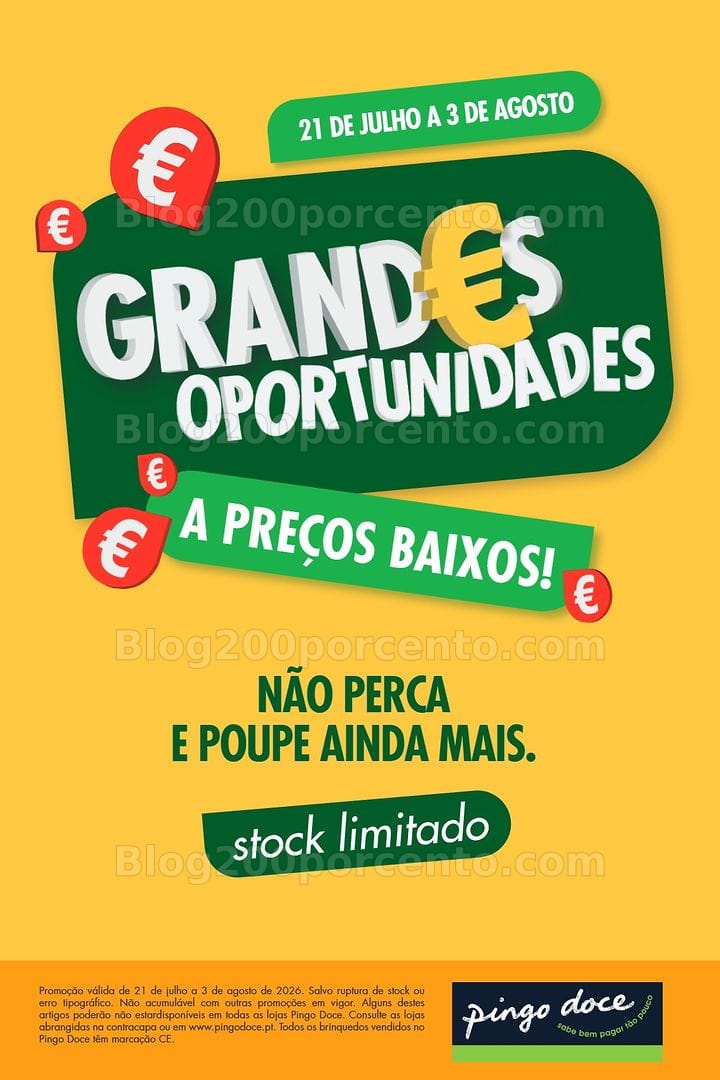 Antevisão Folheto PINGO DOCE Bazar Stock Off Promoções de 21 julho a 3 agosto
