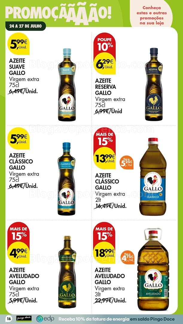 Antevisão Folheto PINGO DOCE Promoções Fim de Semana - 24 a 26 julho