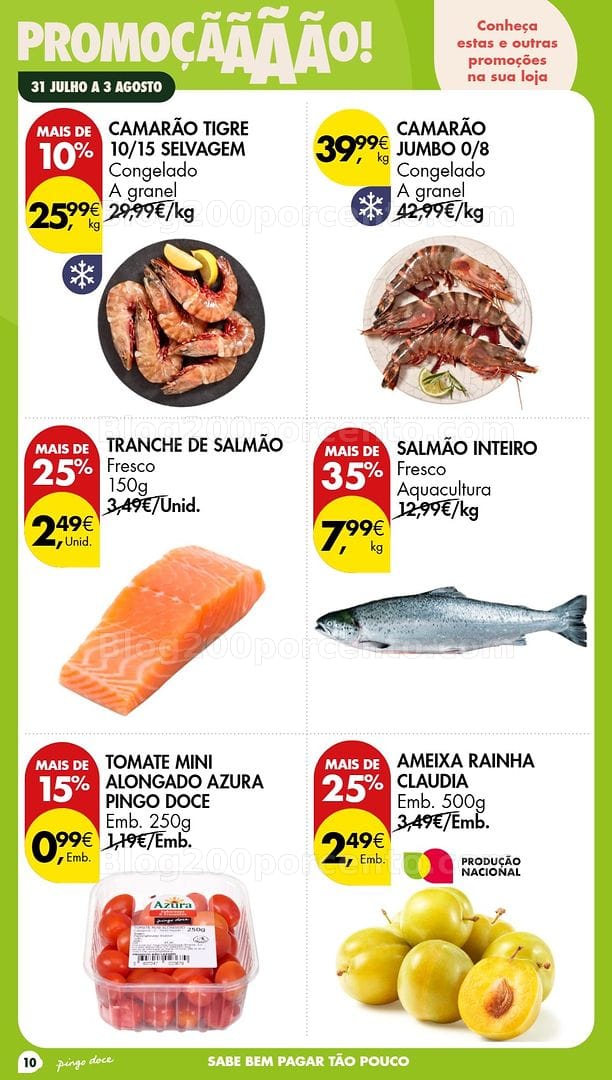 Antevisão Folheto PINGO DOCE Fim de Semana Promoções de 31 julho a 3 agosto
