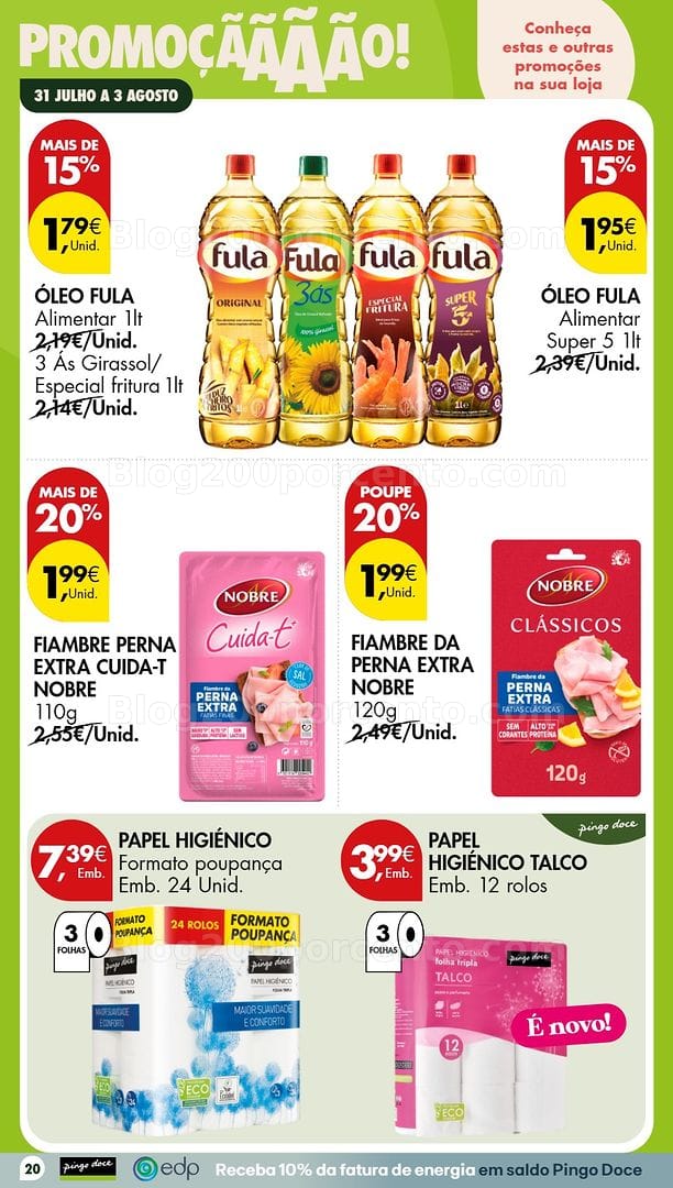 Antevisão Folheto PINGO DOCE Fim de Semana Promoções de 31 julho a 3 agosto