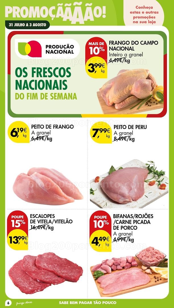 Antevisão Folheto PINGO DOCE Fim de Semana Promoções de 31 julho a 3 agosto