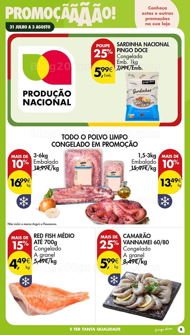 Antevisão Folheto PINGO DOCE Fim de Semana Promoções de 31 julho a 3 agosto