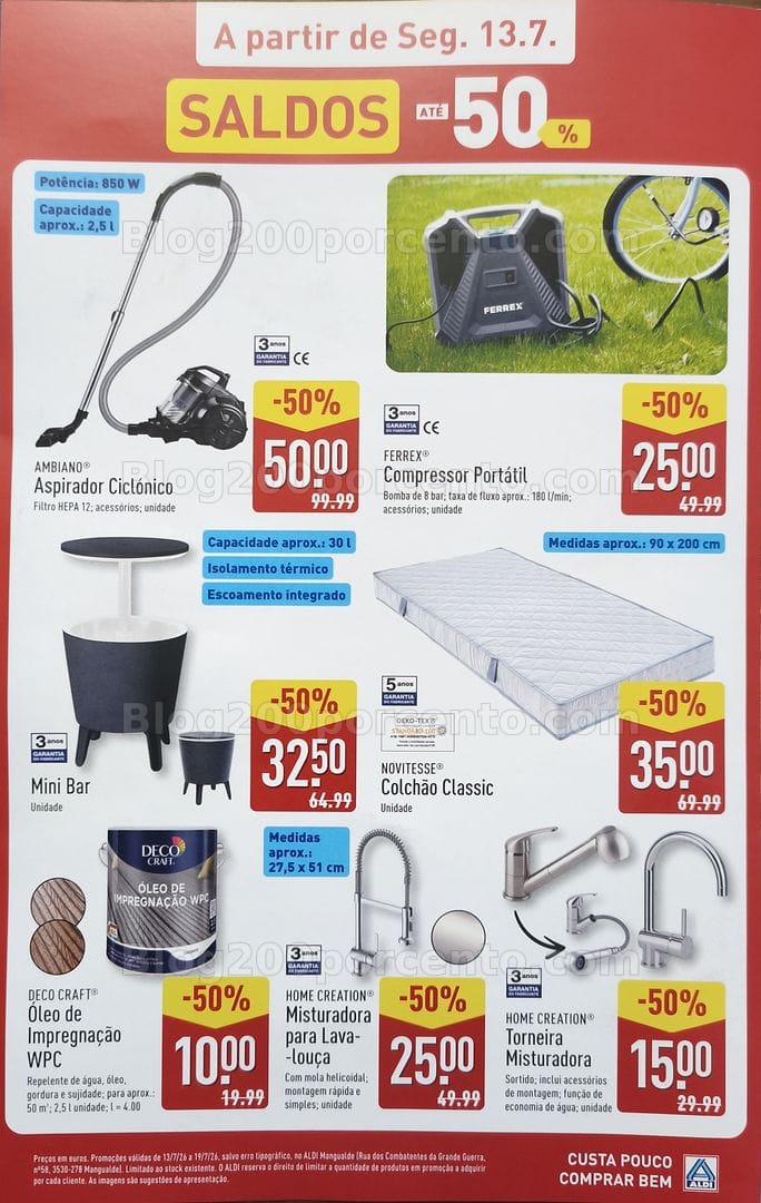 Antevisão Folheto ALDI Aberturas Promoções de 13 a 19 julho
