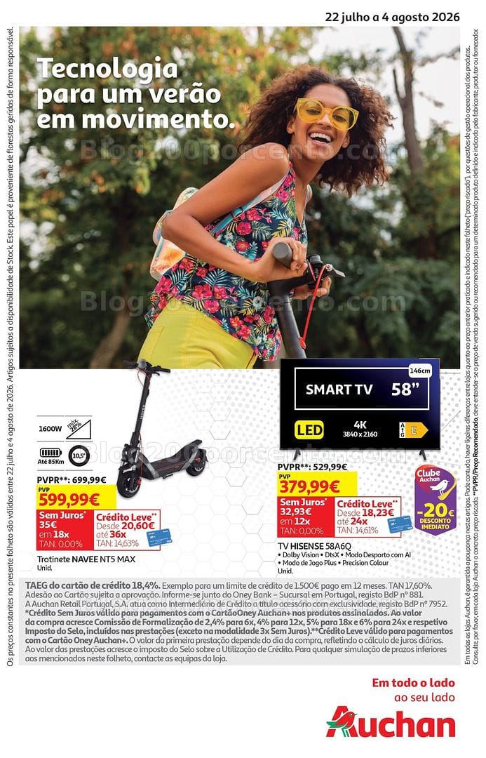 Antevisão Folheto AUCHAN Tecnologia Promoções de 22 julho a 4 agosto