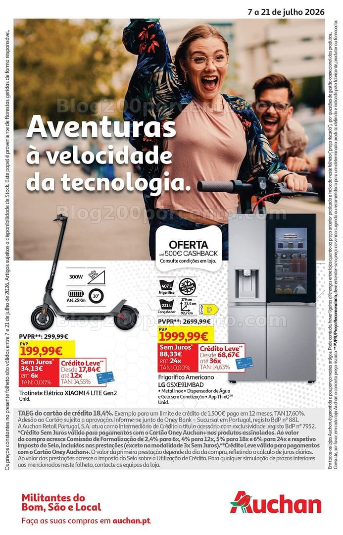 Antevisão Folheto AUCHAN Tecnologia Promoções de 7 a 21 julho