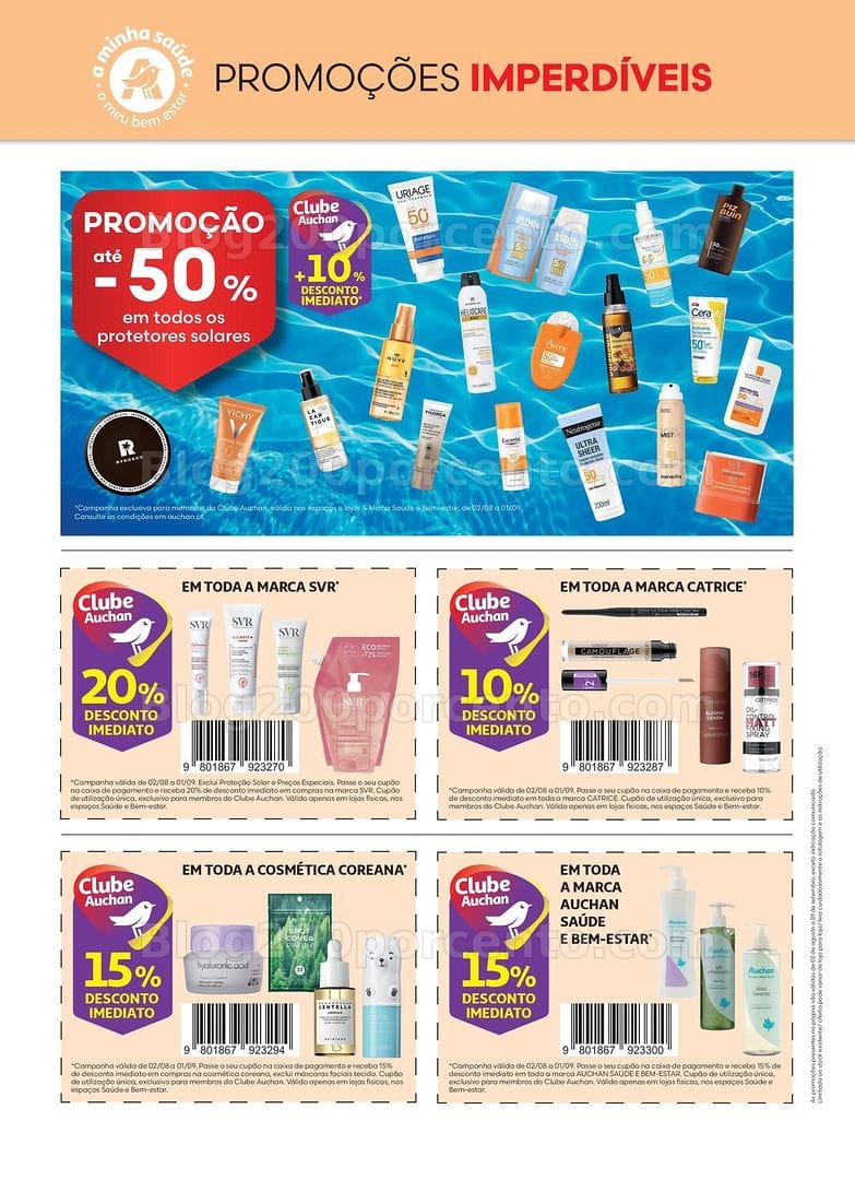 Antevisão Folheto AUCHAN Saúde e Bem-Estar Promoções de 2 agosto a 1 setembro