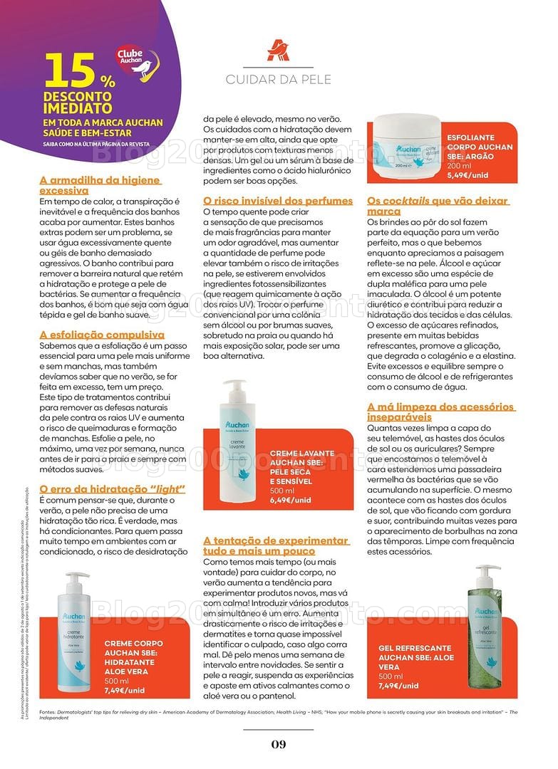 Antevisão Folheto AUCHAN Saúde e Bem-Estar Promoções de 2 agosto a 1 setembro
