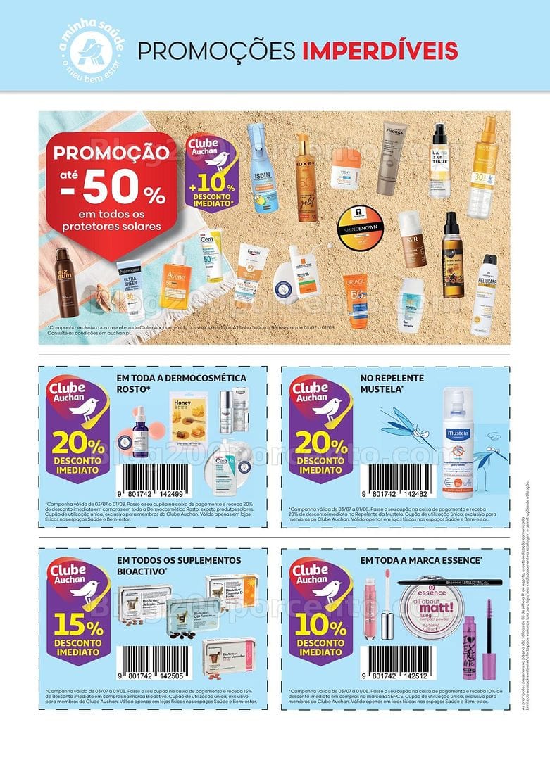 Antevisão Folheto AUCHAN Saúde e Bem-Estar Promoções de 3 julho a 1 agosto