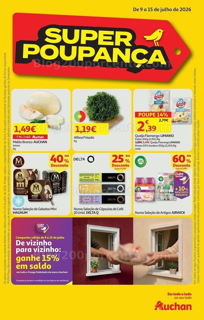 Antevisão Folheto AUCHAN Super Poupança Promoções de 9 a 15 julho