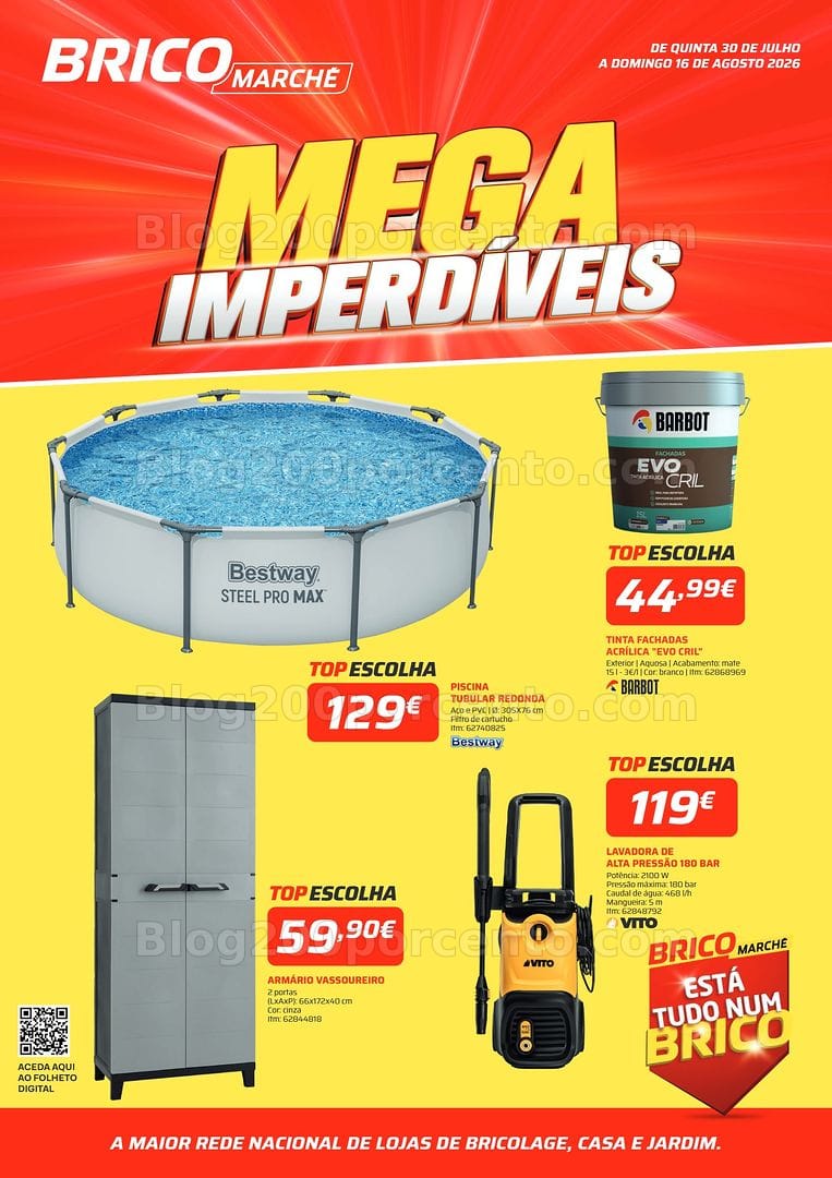 Antevisão Folheto BRICOMARCHÉ Mega Imperdíveis Promoções de 30 julho a 16 agosto