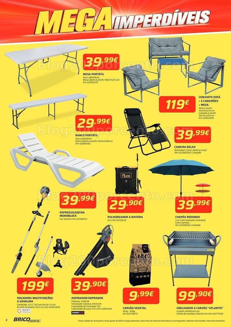 Antevisão Folheto BRICOMARCHÉ Mega Imperdíveis Promoções de 30 julho a 16 agosto