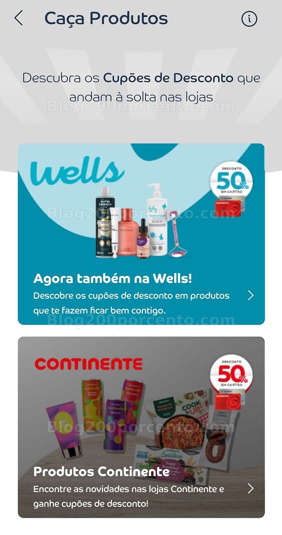 ALERTA - 50% desconto CONTINENTE Novos Caça Produtos até 13 julho