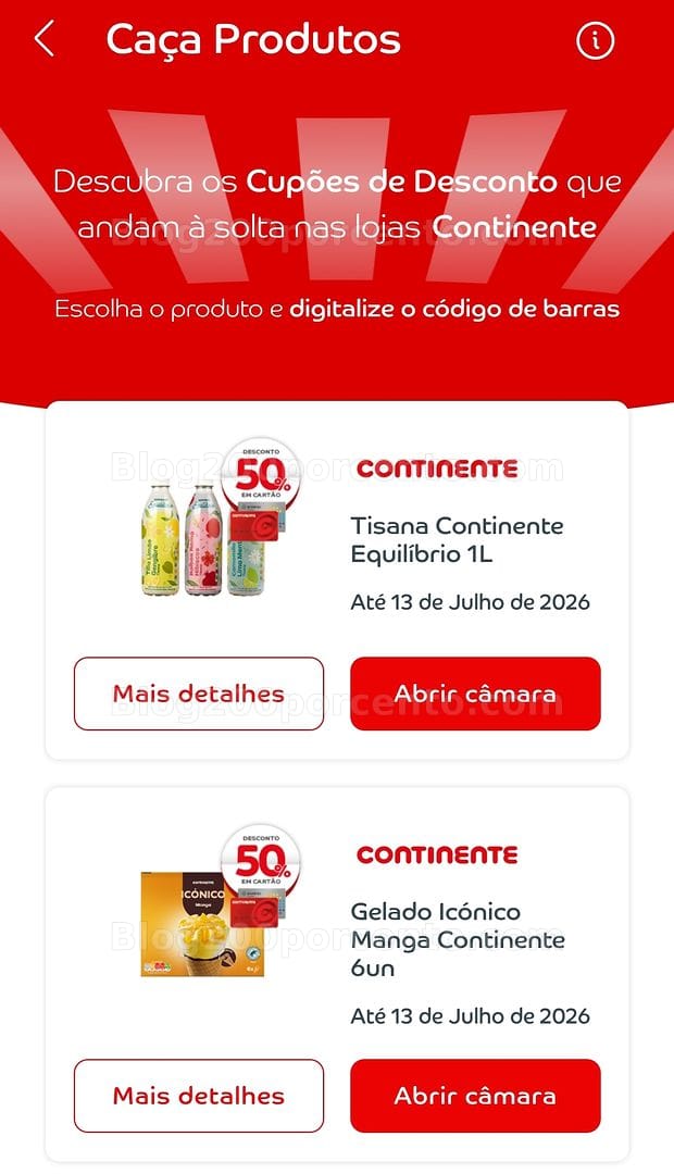 ALERTA - 50% desconto CONTINENTE Novos Caça Produtos até 13 julho