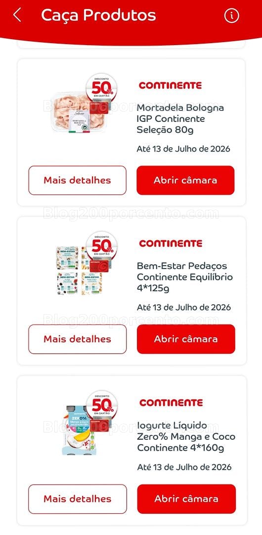 ALERTA - 50% desconto CONTINENTE Novos Caça Produtos até 13 julho