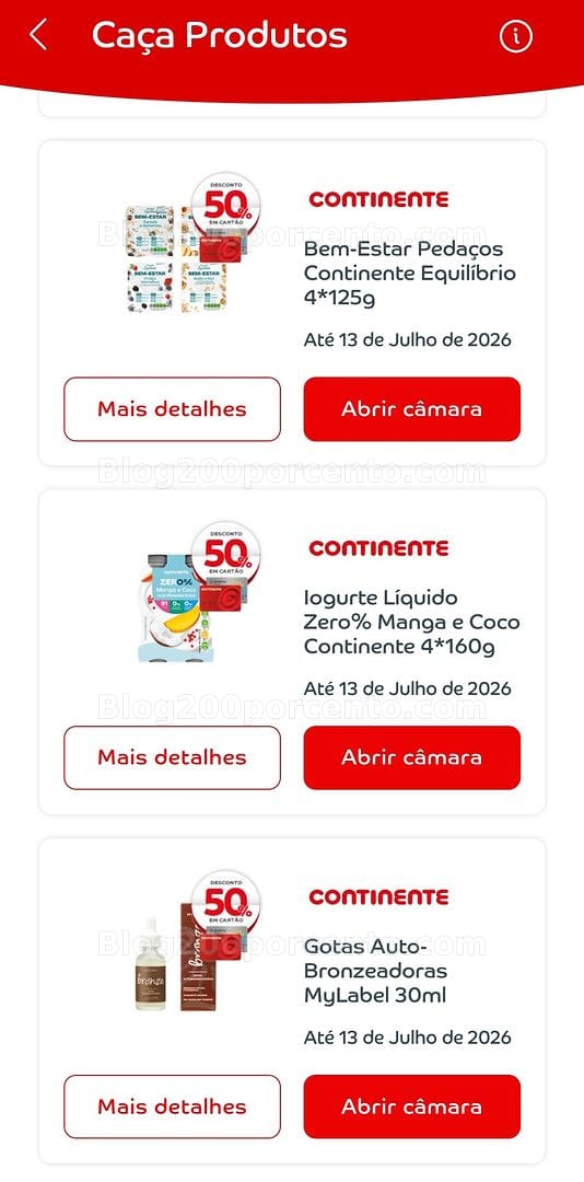ALERTA - 50% desconto CONTINENTE Novos Caça Produtos até 13 julho