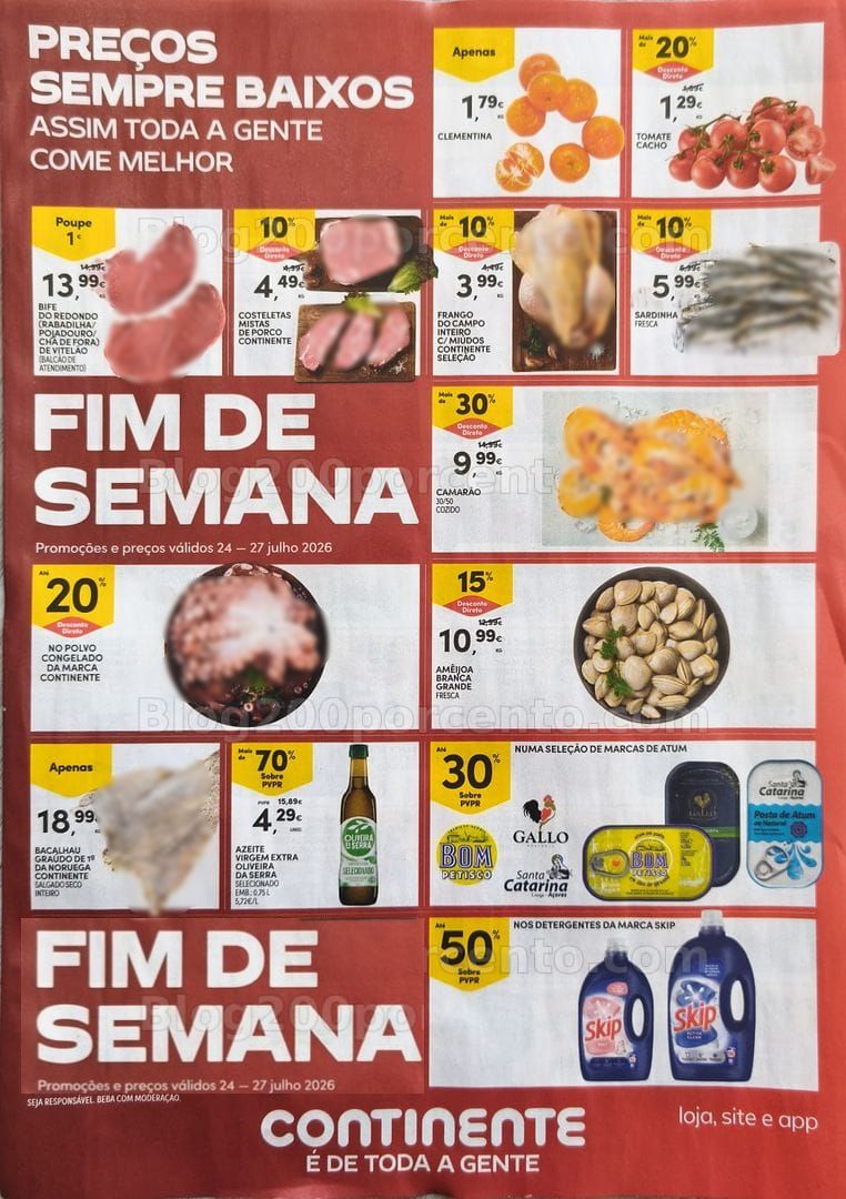 Antevisão Folheto CONTINENTE Promoções Fim de Semana - 24 a 27 julho