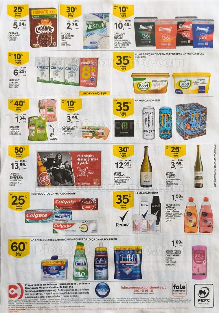 Antevisão Folheto CONTINENTE Promoções Fim de Semana - 24 a 27 julho
