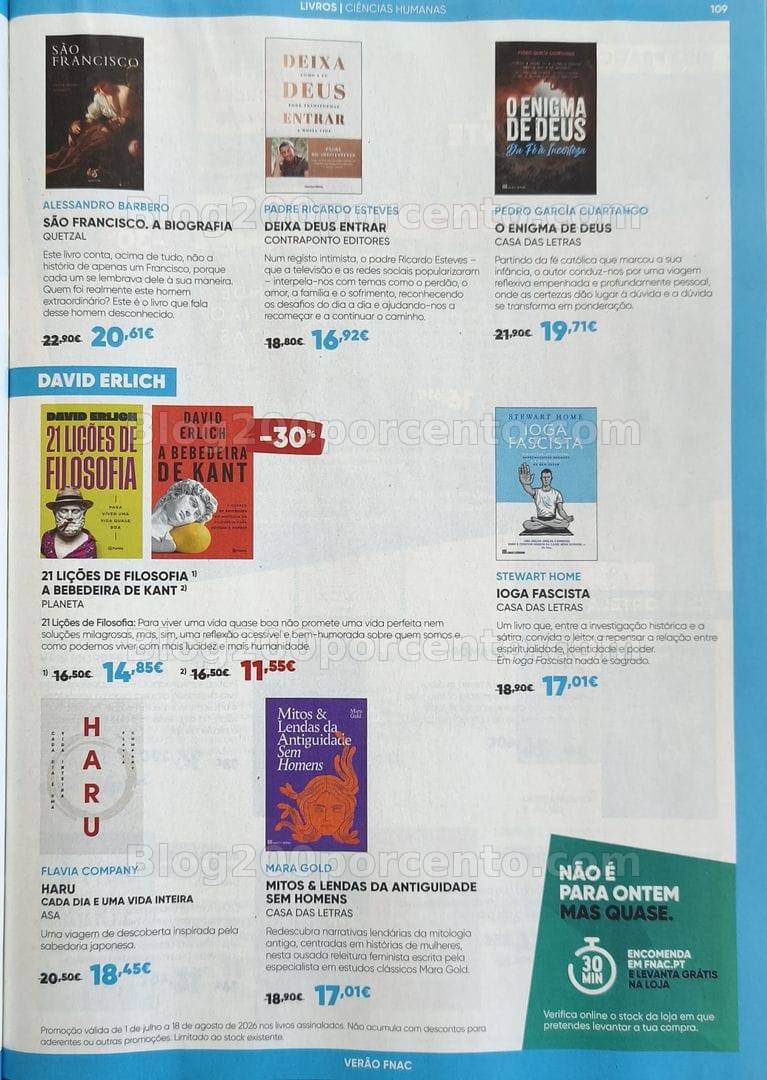 Antevisão Folheto FNAC Promoções de 1 julho a 18 agosto