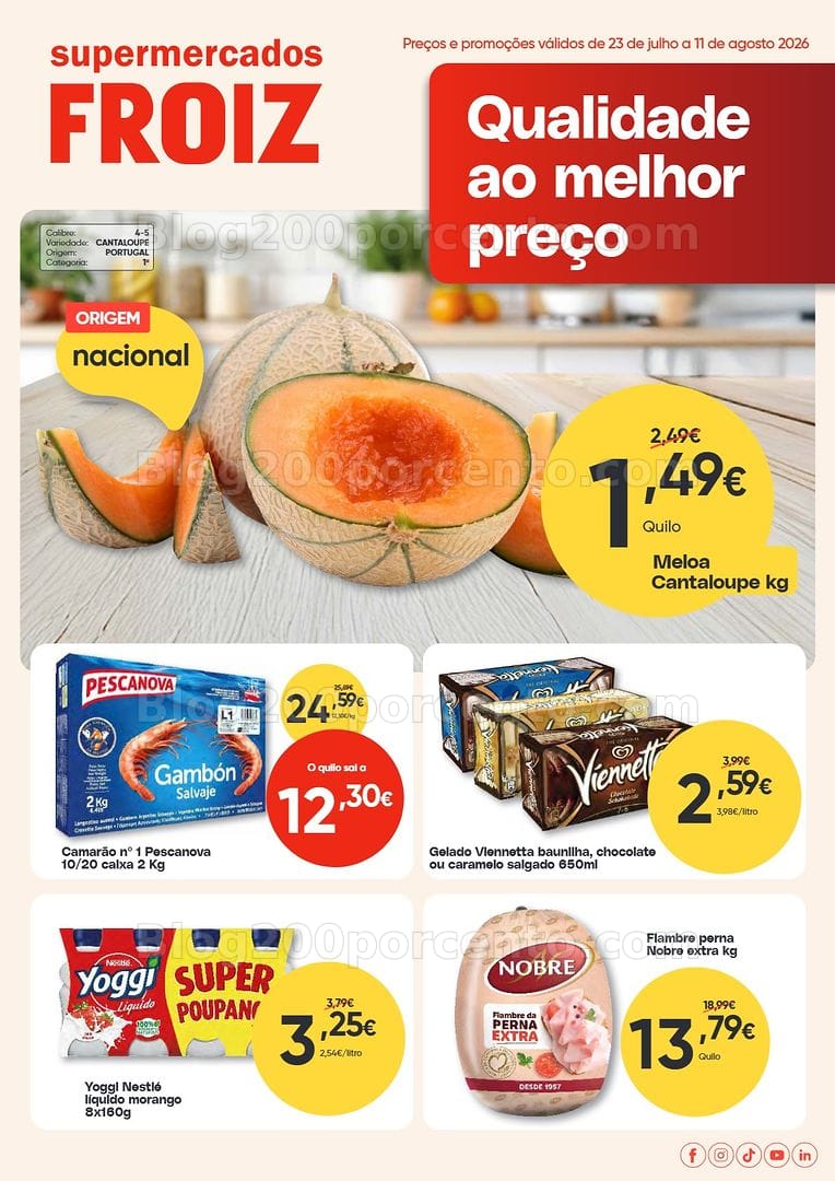 Antevisão Folheto FROIZ Promoções de 23 julho a 11 agosto