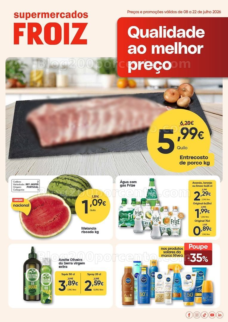 Antevisão Folheto FROIZ Promoções de 8 a 22 julho