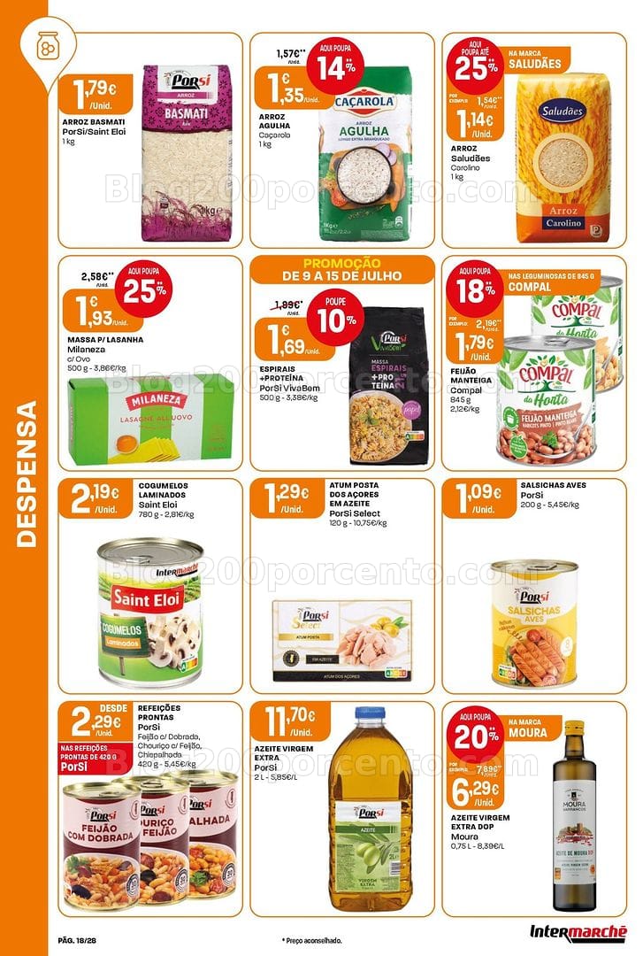 Antevisão Folheto INTERMARCHÉ Contact Promoções de 9 a 15 julho