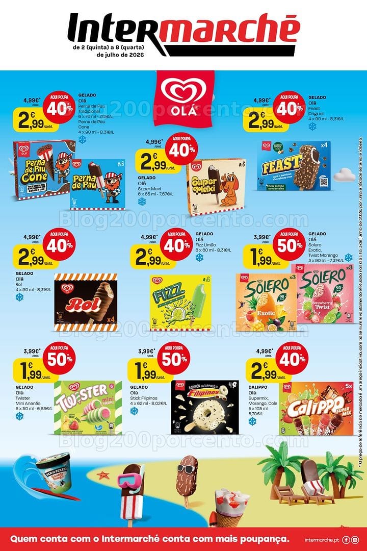 Antevisão Folheto INTERMARCHÉ Especial Gelados Promoções de 2 a 8 julho