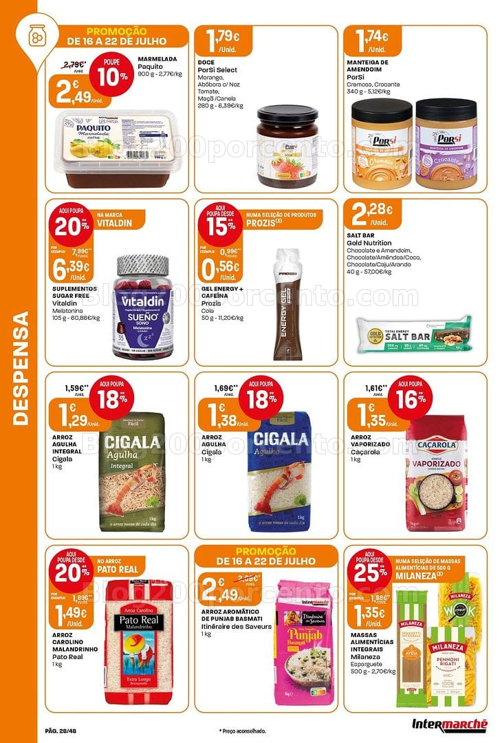 Antevisão Folheto INTERMARCHÉ Super Promoções de 16 a 22 julho