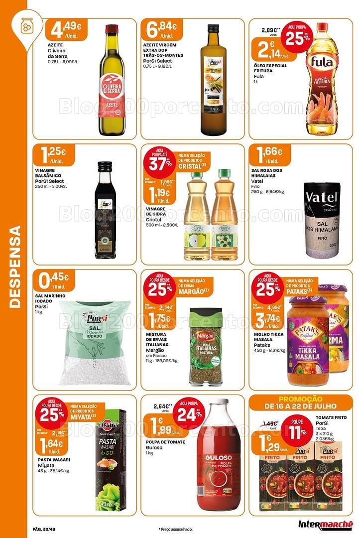 Antevisão Folheto INTERMARCHÉ Super Promoções de 16 a 22 julho