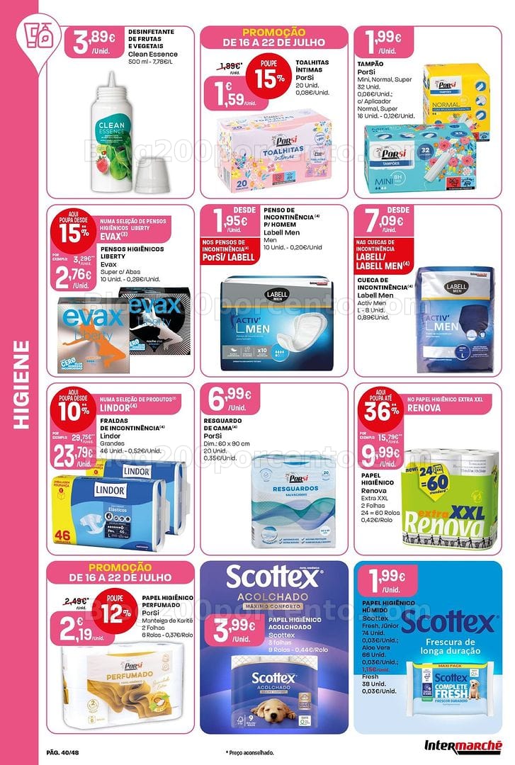 Antevisão Folheto INTERMARCHÉ Super Promoções de 16 a 22 julho