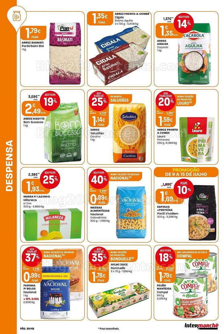 Antevisão Folheto INTERMARCHÉ Super Promoções de 9 a 15 julho