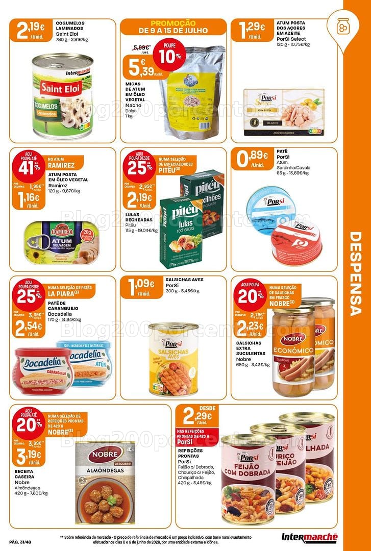 Antevisão Folheto INTERMARCHÉ Super Promoções de 9 a 15 julho