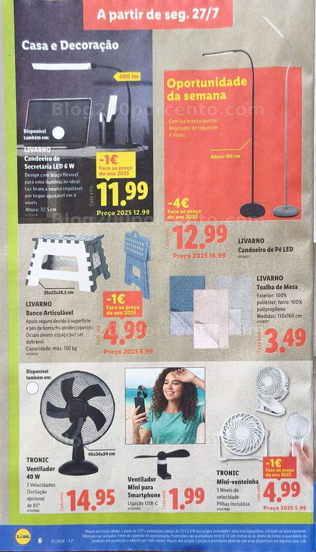 Antevisão Folheto Loja LIDL Bazar Promoções de 27 julho a 6 agosto