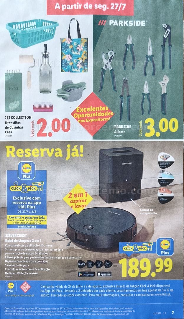 Antevisão Folheto Loja LIDL Bazar Promoções de 27 julho a 6 agosto