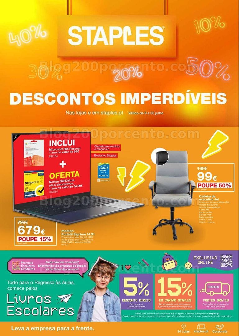 Antevisão Folheto STAPES Promoções de 9 a 30 julho