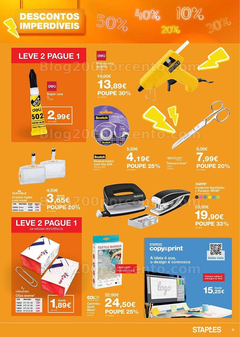 Antevisão Folheto STAPES Promoções de 9 a 30 julho