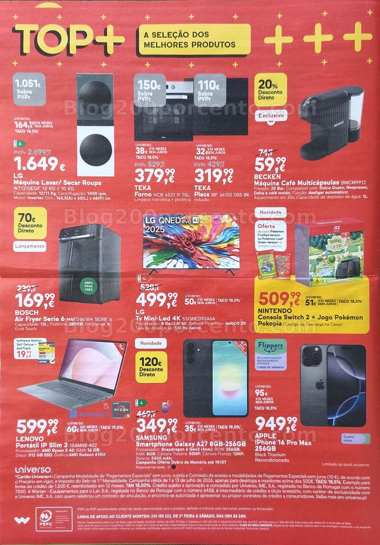 Antevisão Folheto WORTEN Promoções de 1 a 13 julho