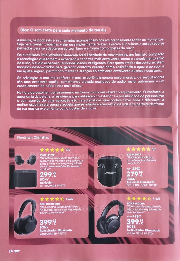 Antevisão Folheto WORTEN Especial Áudio Promoções de 14 julho a 10 agosto