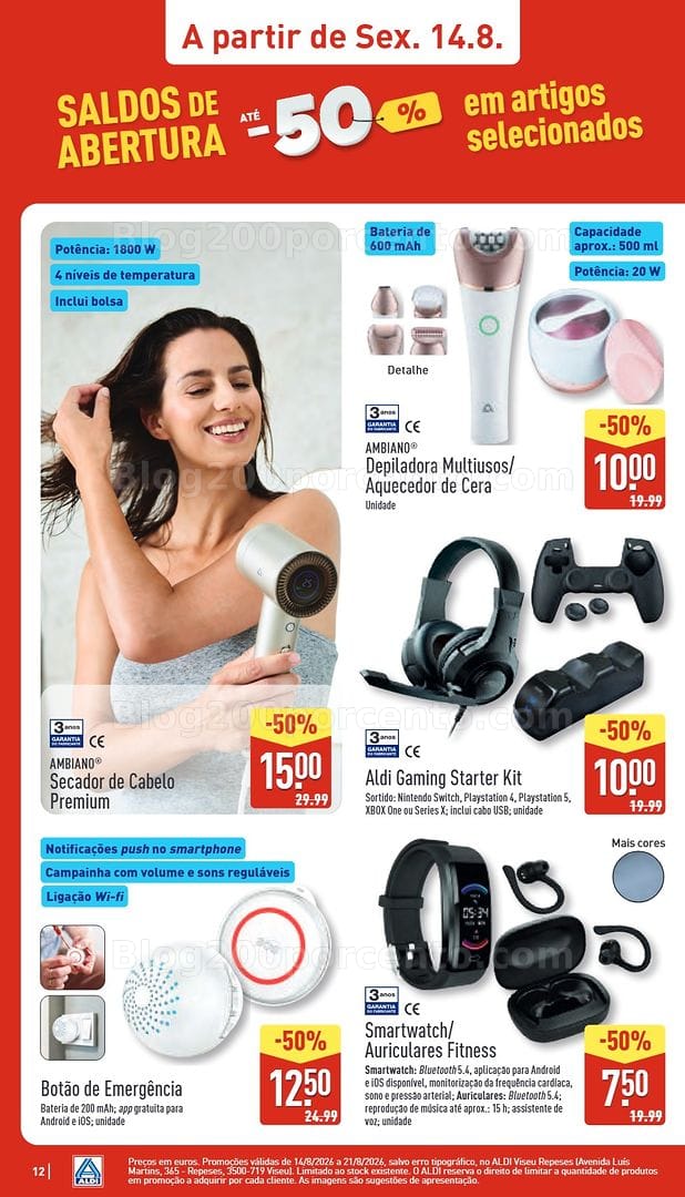 Antevisão Folheto ALDI Saldos Abertura Promoções de 14 a 21 agosto