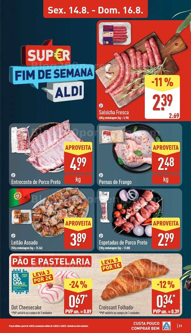Antevisão Folheto ALDI Saldos Abertura Promoções de 14 a 21 agosto
