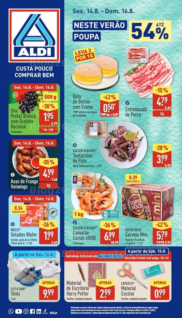 Antevisão Folheto ALDI Saldos Abertura Promoções de 14 a 21 agosto