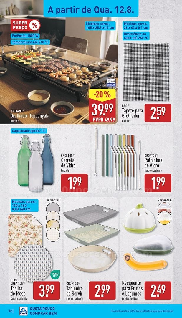 Antevisão Folheto ALDI Bazar Promoções de 12 a 16 agosto