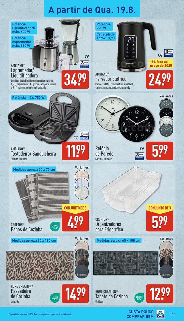 Antevisão Folheto ALDI Bazar Promoções de 19 a 23 agosto - Edição Digital