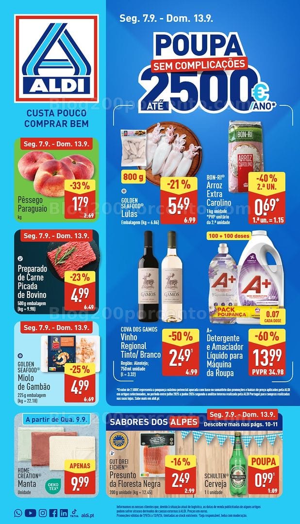 Antevisão Folheto ALDI Promoções de 7 a 13 setembro