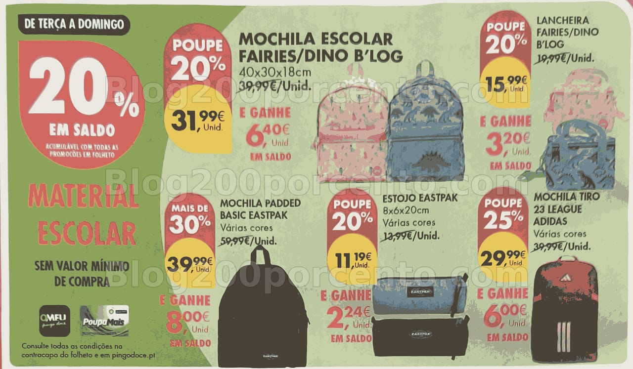 ALERTA - 20% desconto Extra PINGO DOCE Regresso às Aulas - Material Escolar - 18 a 23 agosto