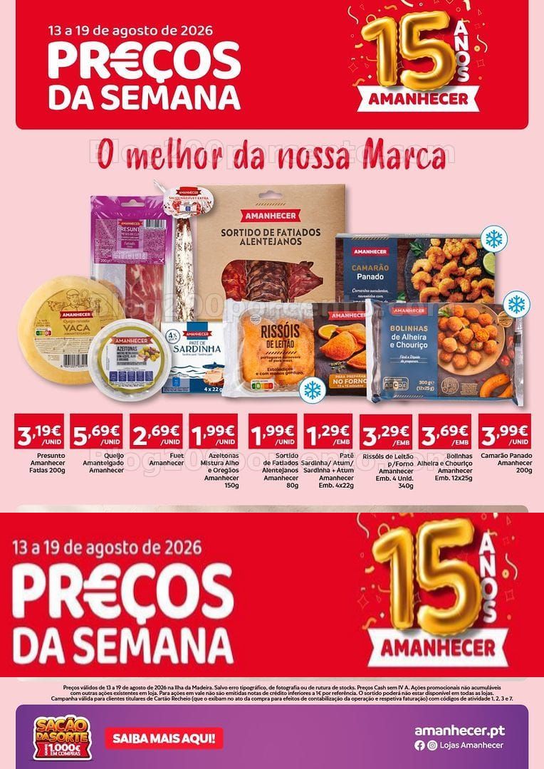 Antevisão Folheto AMANHECER Madeira Promoções de 13 a 19 agosto